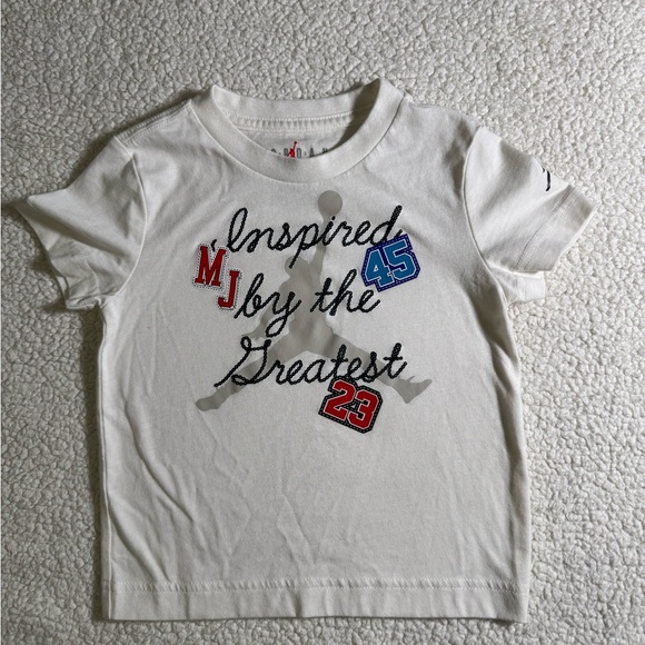 Jordan Other - Jordan Kids bone white Graphic Tee with Red and Blue Accents